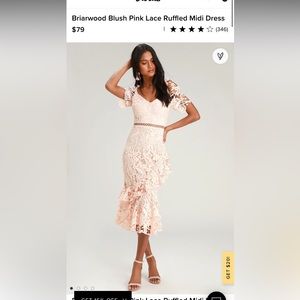 Briarwood Blush Pink Lace Ruffled Midi Dress